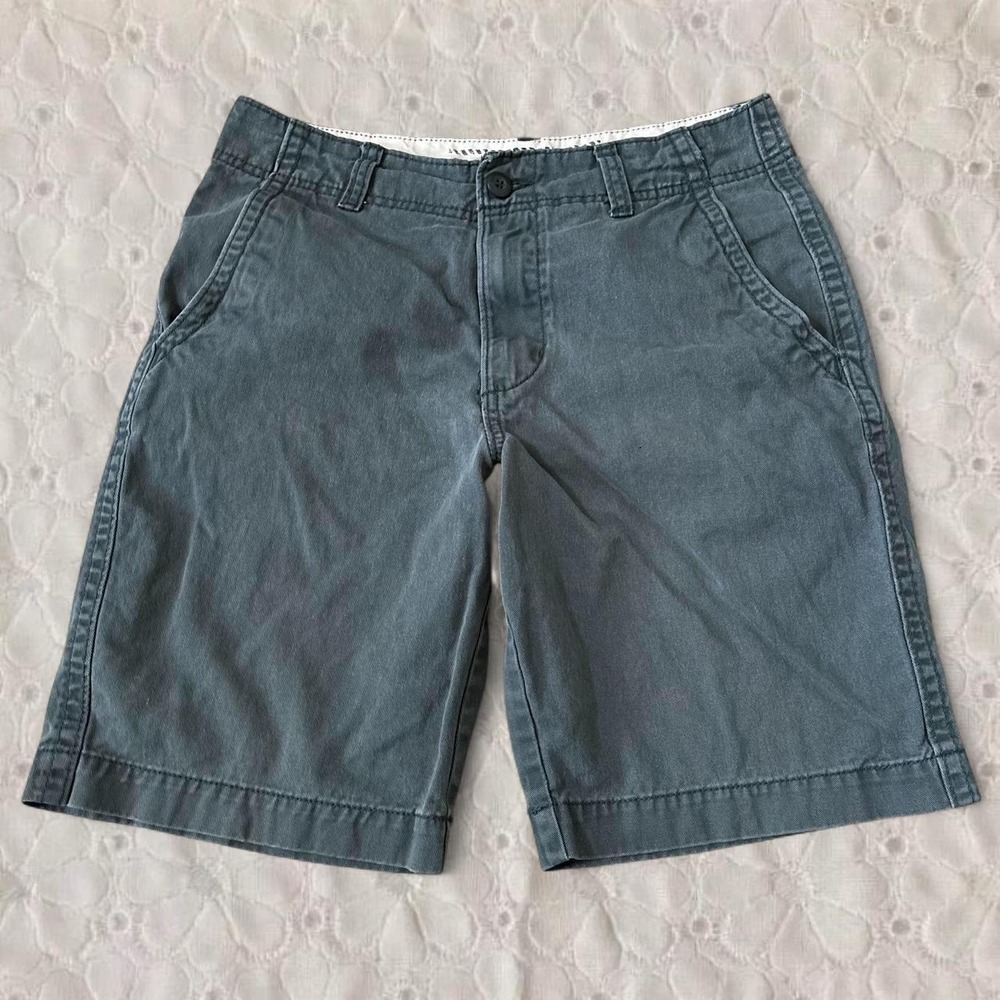 Old Navy Mens Gray Chino Shorts Size 28 Cotton Twill Y2K Boho Flat Front